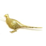 A 9ct gold pheasant brooch