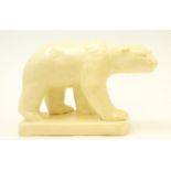 Beswick Polar Bear, on pottery base, model No. 417, cream satin matt