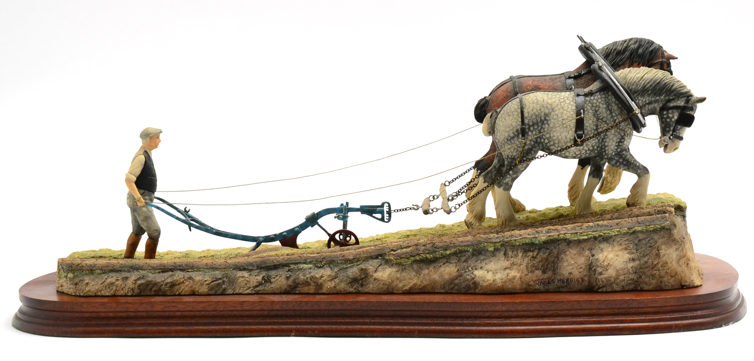 Border Fine Arts 'Stout Hearts' (Ploughing Scene), model No. JH34 by Ray Ayres, on wood base