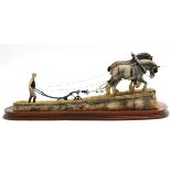 Border Fine Arts 'Stout Hearts' (Ploughing Scene), model No. JH34 by Ray Ayres, on wood base