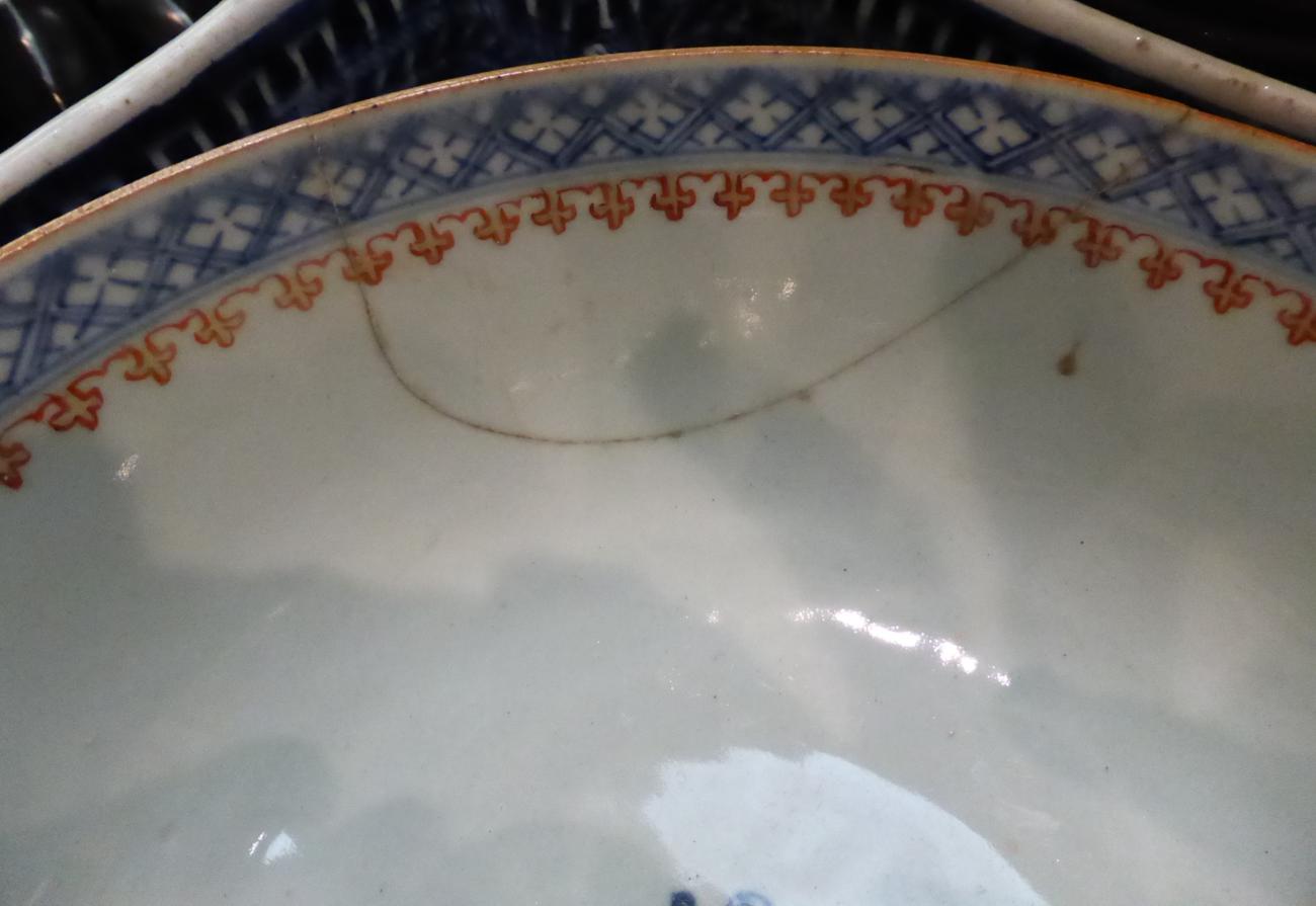 A collection of 18th/19th century Oriental ceramics including a blue and white bowl, a pair of - Image 8 of 8