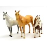 Beswick Horses comprising: Pinto Pony, model No. 1373, skewbald gloss, Arab 'Bahram', model No.