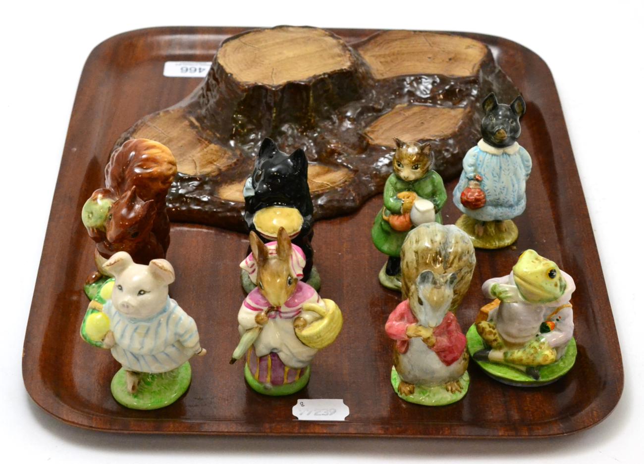 Beswick Beatrix Potter figures comprising: Mrs Rabbit, Little Pig Robinson, Timmy Tiptoes,