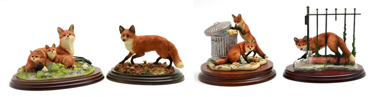 Border Fine Arts Fox Models comprising: 'Urban Fox', model No. B1067 by Ray Ayres, limited edition