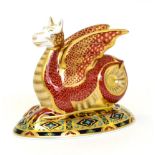 A Royal Crown Derby paperweight: Wessex Wyvern (20/2000 with gold stopper)In good structural