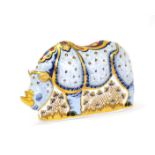 A Royal Crown Derby paperweight: White Rhino (with gold stopper)In good structural condition,