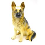 Beswick Fireside Alsatian, model No. 2410, gloss (a.f.) One food has been restored - 030215