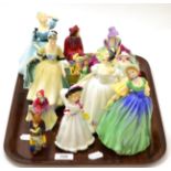Assorted Royal Doulton and other figures (one tray)
