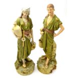 A pair of Royal Dux figures (a.f)