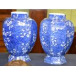 A pair of Mason's blue and white punus decorated vases