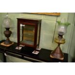 Two Victorian oil lamps (one converted)