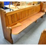 Pitch pine pew total length 8ft 5''