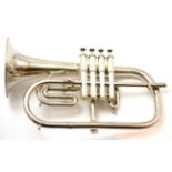 A Silver Plated Getzen 'Eterna' Four Valve Flugelhorn, serial number KH2671, with accessories, in