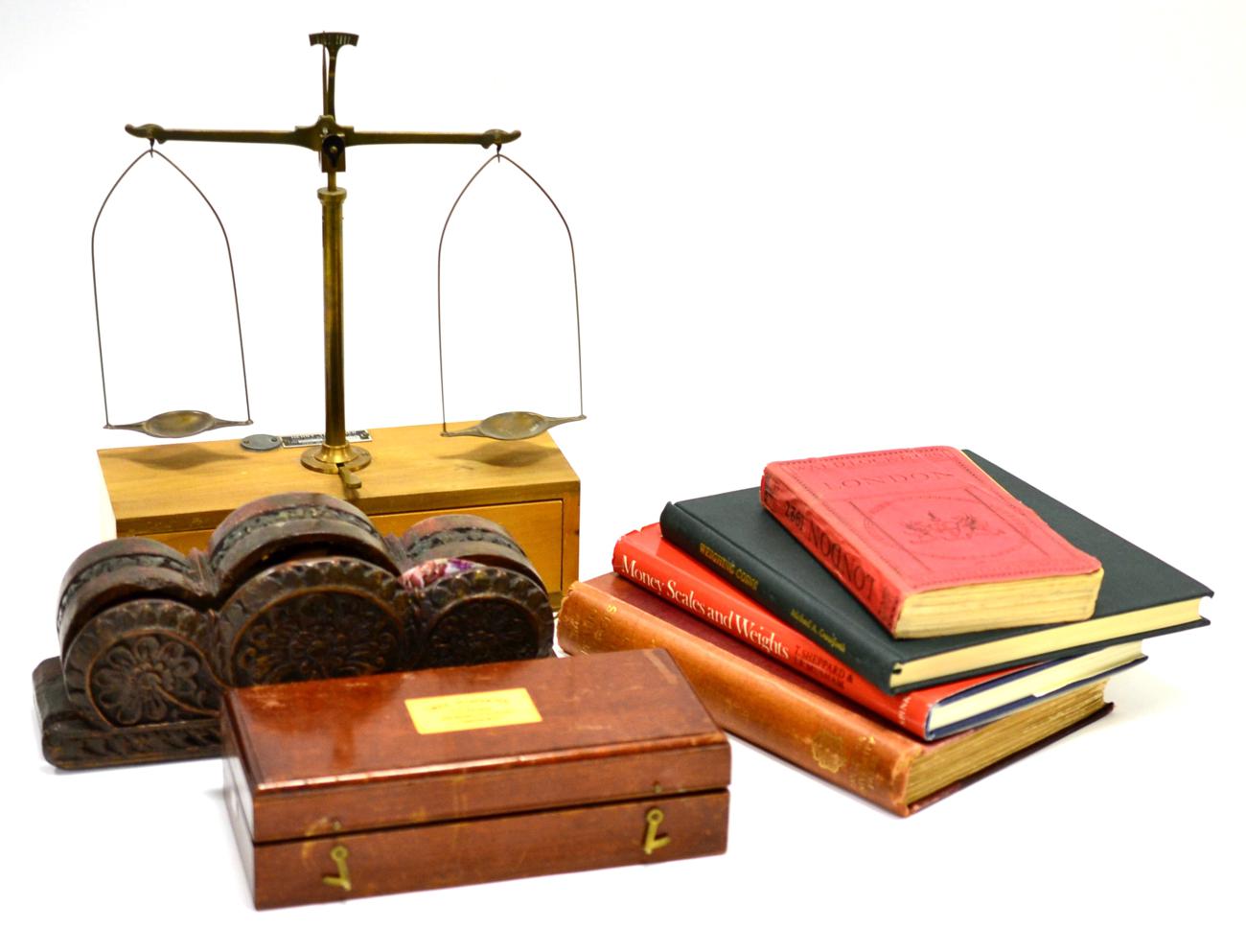 Henry Troemner (Philadelphia) Pan Scale together with a Sikes Hydrometer (cased), a carved scale