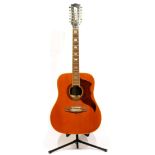 An EKO Ranger Twelve String Acoustic Guitar, serial number 460089, with burr maple back and sides,