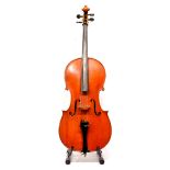 A 19th Century French 1/2 Size Cello, no label, with a 660mm two piece back, ebony tuning pegs, in a