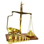 W & T Avery Ltd Set Of Scale with scoop and lipped pan on brass balance; together with a set of