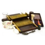 Pill Tray And Other Medical Instruments including a circulation stimulator (cased), a pewter