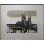 Robert Tavener RE (1920-2004) ''Canterbury Cathedral West Front'' Signed in pencil, inscribed with