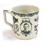 A Transfer Printed Burnley Football Team League and Cup Winners 1920-21 Commemorative Mug, printed