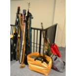 A Collection of Fishing Tackle, including landing nets, fishing bags, jackets, two pairs of