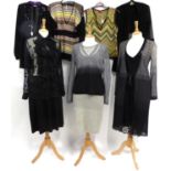 Modern Missoni Costume, including a Silver and Black Long Sleeved Cardigan, of three quarter