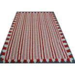 Late 19th Century/Early 20th Century Red and White Patchwork Bed Cover, with white reverse and