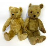 Circa 1950s Deans Rag Book Teddy Bear, in yellow plush, velvet pads, stitched nose and claws,