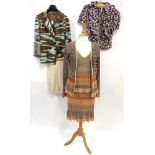 Modern Missoni Costume including a Pale Blue and Brown Woven Jacket, of Ikat design, double breasted