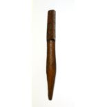 Late 18th Century Treen Initialled and Dated Straight Knitting Stick, carved with floral motifs to