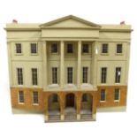 A Large Modern Palladian Style Dolls House, of three storeys, central arched entrance and columned