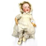 A French SFBJ bisque socket head doll, impressed '236 Paris', and bears SFBJ sticker to the back,
