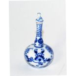 A 19th century Meissen onion pattern miniature vase/scent bottle