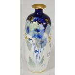 Doulton Burslem vase, flow blue and gilt decorated, signed ''Carson'' 24.5cm high, good condition