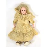 Simon & Halbig 905 Bisque Socket Head Doll, with sleeping brown eyes, closed mouth, blonde wig,