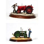 Border Fine Arts 'Kick Start' (David Brown Cropmaster Tractor, Farmer and Collie), model No. B0541