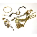 A quantity of assorted gold jewellery, watches etc