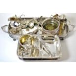 Small group of mainly foreign silver items and a quantity of plated wares