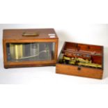 Negretti & Zambra barograph and brass monocular students microscope in case (2)