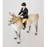 Beswick Huntswoman (Rider and Horse Stood Still), model No. 1730, grey gloss