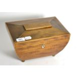 A 19th century mahogany tea caddy Some restoration in places, small minor scrapes and marks