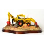 Border Fine Arts 'Tea Break' (JCB), model No. B0274 by Ray Ayres, limited edition 595/950, on wood