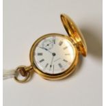 A lady's Waltham fob watch, stamped '18K'
