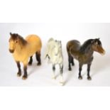 Beswick Horses Comprising: Highland Pony 'Mackionneach', model No. 1644, dun gloss, Exmoor Pony '