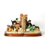 Border Fine Arts 'Not a Moment's Peace' (Border Collie Pups Bookends), model No. B0093 by Kirsty