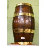 A coppered oak barrel