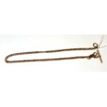 A 9ct gold watch chain with ''T'' bar 28g