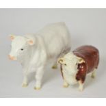 Beswick Hereford Bull, model No. 1363A, gloss; together with Isle of Man Shebeg Charolais Bull '