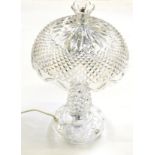 A Waterford Crystal mushroom table lamp