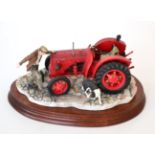 Border Fine Arts 'Kick Start' (David Brown Cropmaster, Tractor, Farmer and Collie), model No.